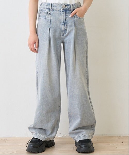 セール】【LTXC】タックワイドデニムパンツ（デニムパンツ