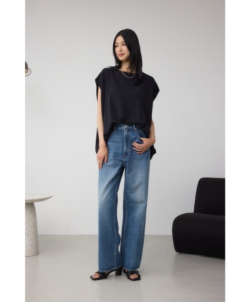 AZUL by moussy(アズールバイマウジー)の「C/T冷感 バックスリットワイドニット(ニット/セーター・レディース・ダークベージュ/ブラック/ダークグリーン・FREE)」の20枚目の写真