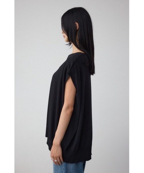 AZUL by moussy(アズールバイマウジー)の「C/T冷感 バックスリットワイドニット(ニット/セーター・レディース・ダークベージュ/ブラック/ダークグリーン・FREE)」の22枚目の写真