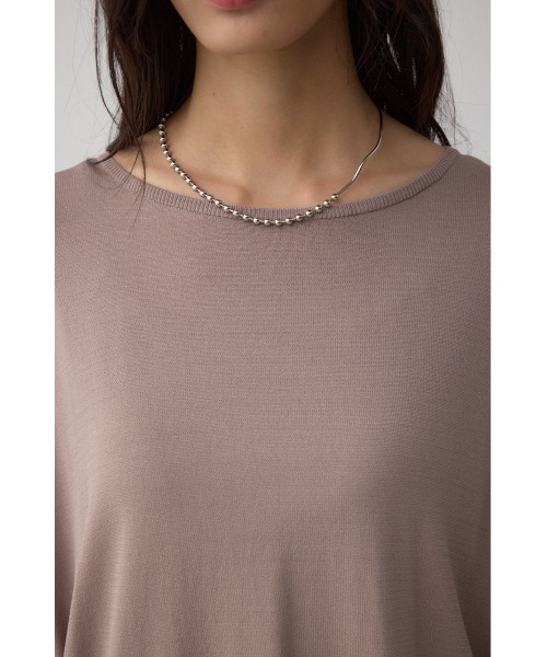 AZUL by moussy(アズールバイマウジー)の「C/T冷感 バックスリットワイドニット(ニット/セーター・レディース・ダークベージュ/ブラック/ダークグリーン・FREE)」の13枚目の写真