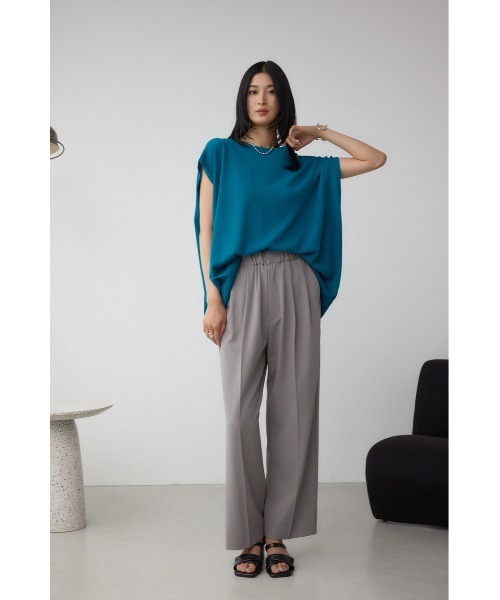 AZUL by moussy(アズールバイマウジー)の「C/T冷感 バックスリットワイドニット(ニット/セーター・レディース・ダークベージュ/ブラック/ダークグリーン・FREE)」の5枚目の写真