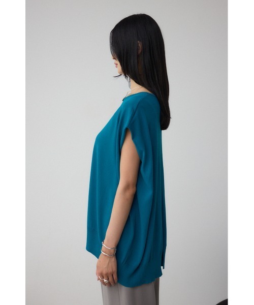 AZUL by moussy(アズールバイマウジー)の「C/T冷感 バックスリットワイドニット(ニット/セーター・レディース・ダークベージュ/ブラック/ダークグリーン・FREE)」の7枚目の写真