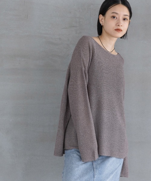 A part by(アパートバイ)の「ラメメッシュプルオーバー(ニット/セーター・レディース・グリーン系その他5/グレー系その他4/ベージュ・FREE)」の3枚目の写真