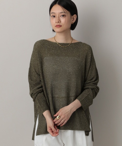 A part by(アパートバイ)の「ラメメッシュプルオーバー(ニット/セーター・レディース・グリーン系その他5/グレー系その他4/ベージュ・FREE)」の12枚目の写真