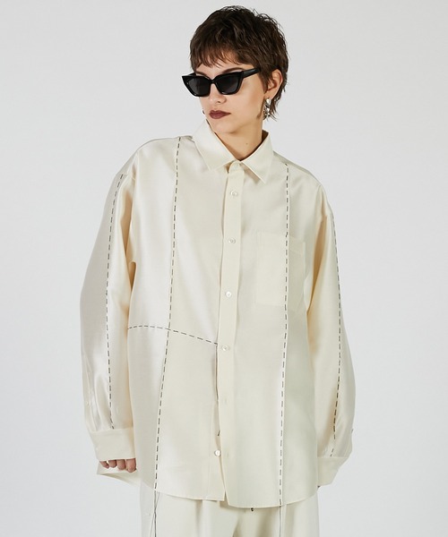 PRANK PROJECT(プランクプロジェクト)の「ハンドステッチシャツ / Hand Stitched Shirt(シャツ/ブラウス・レディース・ピンク/ホワイト/ブラック・FREE)」の8枚目の写真