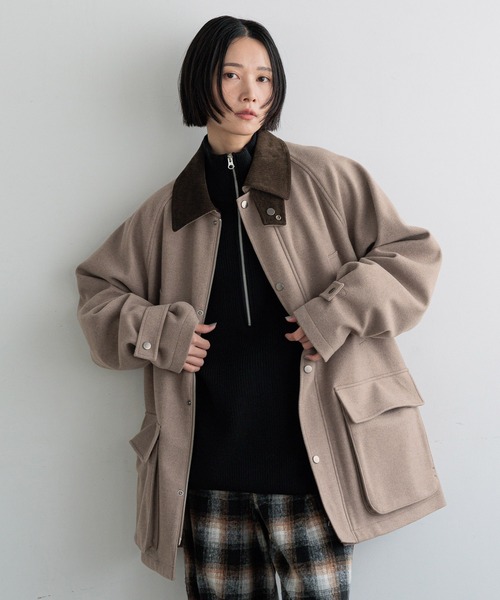 LOWRYS FARM(ローリーズファーム)の「【LFM(U)】ウールライクハンティングブルゾン 494428(ブルゾン・メンズ・ブラウン/その他/チャコールグレー・MEDIUM/LARGE)」の1枚目の写真