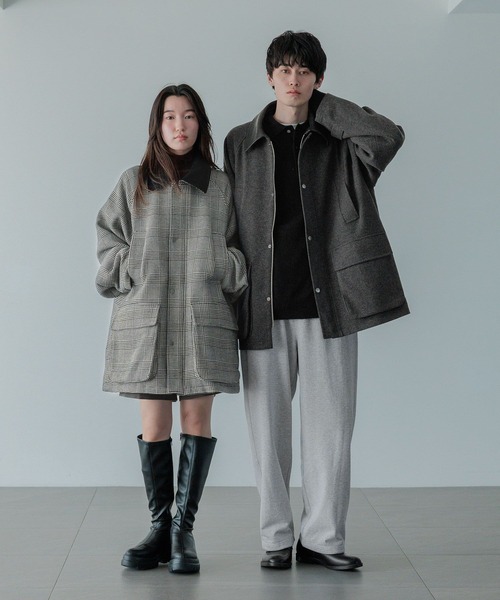 LOWRYS FARM(ローリーズファーム)の「【LFM(U)】ウールライクハンティングブルゾン 494428(ブルゾン・メンズ・ブラウン/その他/チャコールグレー・MEDIUM/LARGE)」の4枚目の写真