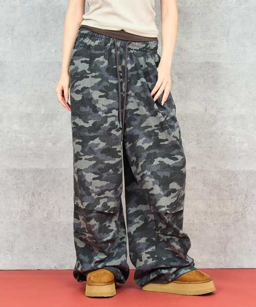 セール】ウエストギャザーカモフラージュプルオンパンツ（その他パンツ