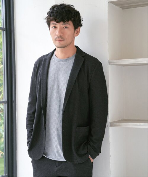 IKKA LOUNGE（イッカラウンジ）の「リンクスジャカード市松ロンT（Tシャツ/カットソー・メンズ・ホワイト/グリーン/ブラック/グレー・M/L/XL/S）」の8枚目の写真