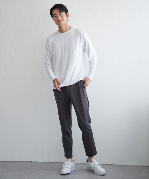 IKKA LOUNGE（イッカラウンジ）の「リンクスジャカード市松ロンT（Tシャツ/カットソー・メンズ・ホワイト/グリーン/ブラック/グレー・M/L/XL/S）」の16枚目の写真