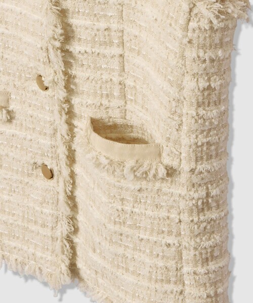 allureville（アルアバイル）の「ジオリカツィードフリンジジレ（ベスト・レディース・ブラック/アイボリー・2）」の12枚目の写真