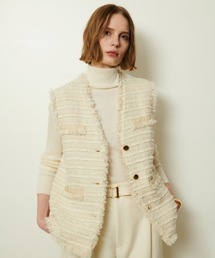 新品　allureville(アルアバイル) ベージュ ベスト　ジレ allureville - allureville アルアバイル フリゼショートジレ