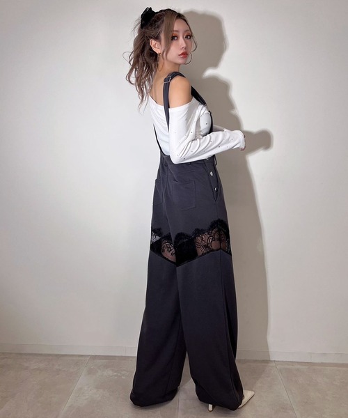 コムデギャルソン　総レース　チュール　オールインワン　サロペット　ブラック tricot COMME des GARCONS（トリココムデギャルソン