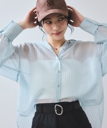 VIS | シアーストライプオーバーサイズシャツ(シャツ/ブラウス)
