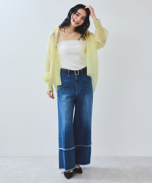 VIS（ビス）の「シアーストライプオーバーサイズシャツ/イージーケア（シャツ/ブラウス・レディース・ブラウン系その他/サックスブルー/ホワイト系その他・FREE）」の18枚目の写真