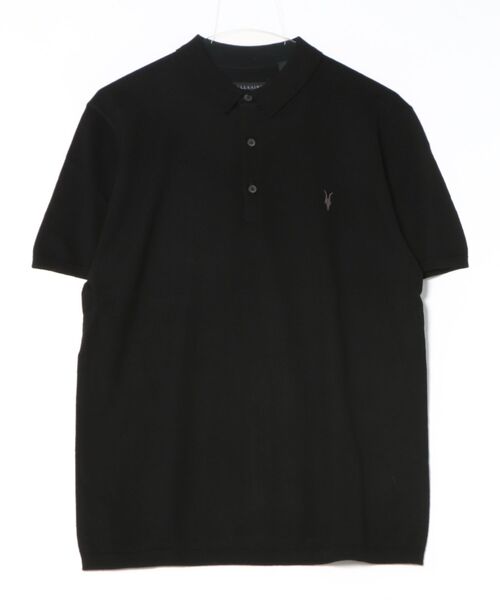 ALLSAINTS(オールセインツ)の「MODE MERINO SHORT SLEEVE RAMSKULL POLO SHIRT | モード メリノ 半袖 ラムスカル ポロシャツ(ポロシャツ・メンズ・ブラック・L/XL/XS/M/S)」の7枚目の写真