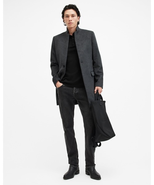 ALLSAINTS(オールセインツ)の「MODE MERINO SHORT SLEEVE RAMSKULL POLO SHIRT | モード メリノ 半袖 ラムスカル ポロシャツ(ポロシャツ・メンズ・ブラック・L/XL/XS/M/S)」の3枚目の写真