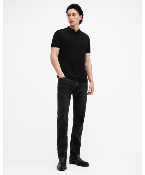 ALLSAINTS(オールセインツ)の「MODE MERINO SHORT SLEEVE RAMSKULL POLO SHIRT | モード メリノ 半袖 ラムスカル ポロシャツ(ポロシャツ・メンズ・ブラック・L/XL/XS/M/S)」の5枚目の写真