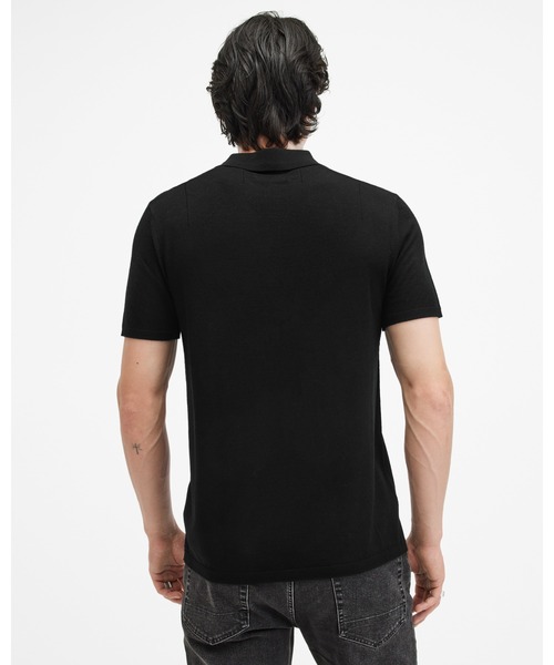 ALLSAINTS(オールセインツ)の「MODE MERINO SHORT SLEEVE RAMSKULL POLO SHIRT | モード メリノ 半袖 ラムスカル ポロシャツ(ポロシャツ・メンズ・ブラック・L/XL/XS/M/S)」の6枚目の写真