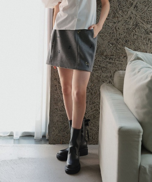 DONOBAN（ドノバン）の「フローレットスカート（スカート・レディース・ブラック/グレー・ONE）」の4枚目の写真