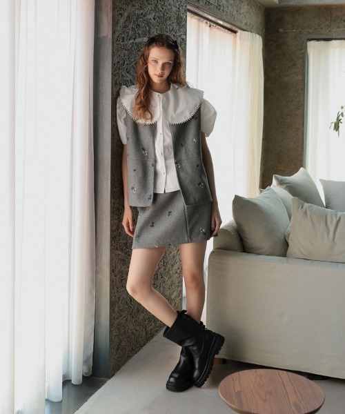 DONOBAN（ドノバン）の「フローレットスカート（スカート・レディース・ブラック/グレー・ONE）」の5枚目の写真