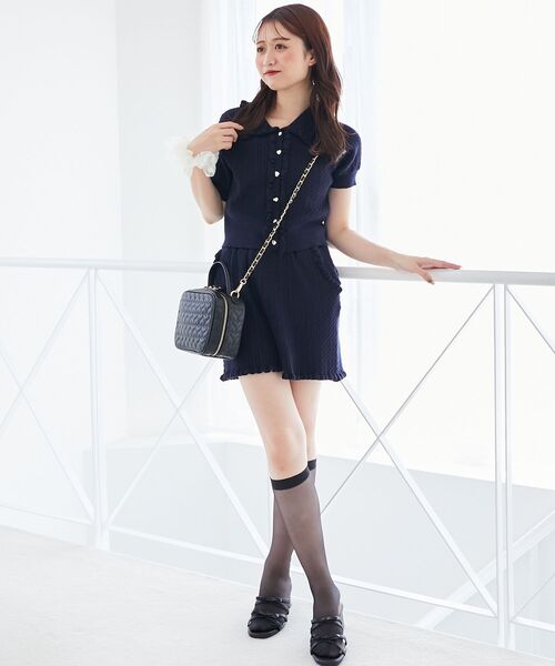 MAJESTIC LEGON(マジェスティックレゴン)の「ミニケーブルショートパンツ(その他パンツ・レディース・ネイビー/ブラウン/グレー/アイボリー・MEDIUM)」の1枚目の写真