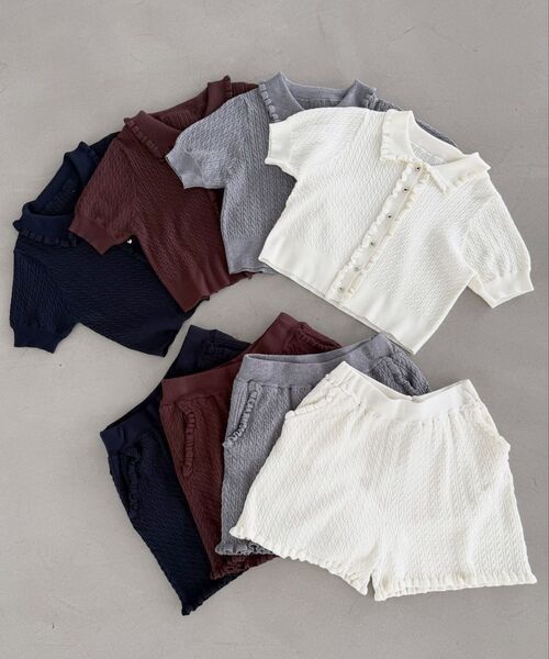 MAJESTIC LEGON(マジェスティックレゴン)の「ミニケーブルショートパンツ(その他パンツ・レディース・ネイビー/ブラウン/グレー/アイボリー・MEDIUM)」の19枚目の写真