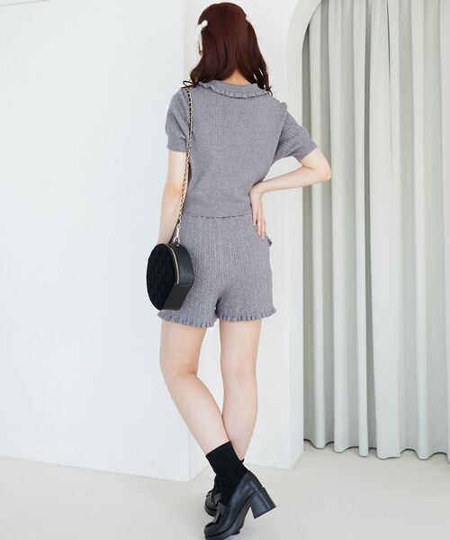 MAJESTIC LEGON(マジェスティックレゴン)の「ミニケーブルショートパンツ(その他パンツ・レディース・ネイビー/ブラウン/グレー/アイボリー・MEDIUM)」の8枚目の写真