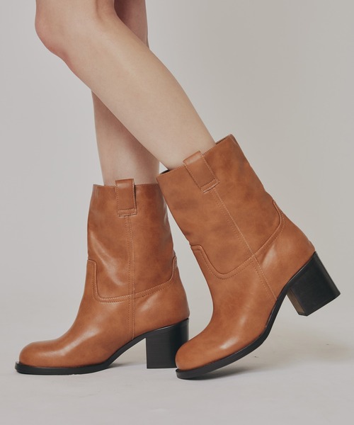 REDYAZEL（レディアゼル）の「ウエスタンライクショートブーツ（ブーツ・レディース・キャメル/ブラック/ブラウン・MEDIUM/LARGE）」の15枚目の写真