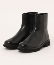 【ecco エコー】ショートブーツ　本革　ブラック　37 シンプル　定番 未使用級 ecco エコー レザー ショートブーツ ダブルベルト