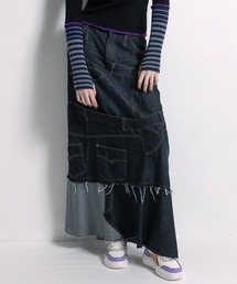 AULA AILA（アウラアイラ）の「デニムリメイクスカート（デニムスカート）」