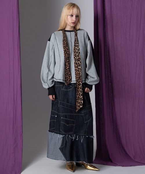 AULA AILA（アウラアイラ）の「デニムリメイクスカート（デニムスカート・レディース・ブルー/インディゴブルー/ブラック・1/0）」の16枚目の写真