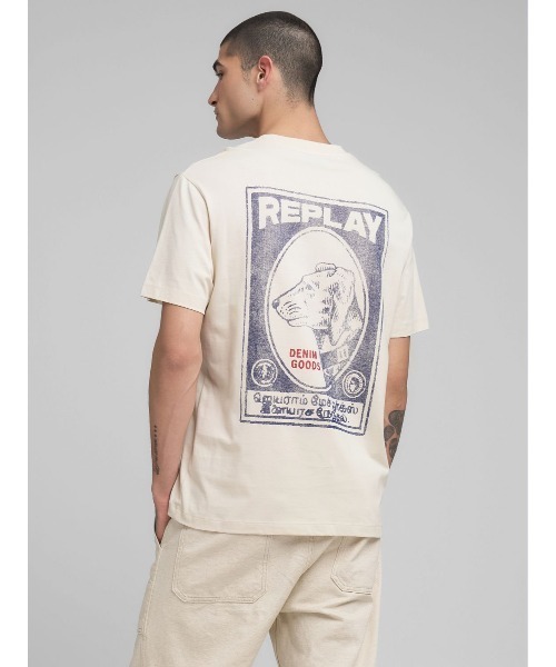 REPLAY(リプレイ)の「リラックスフィット ヘビーコットンジャージー VINTAGEグラフィックTシャツ(Tシャツ/カットソー・メンズ・アイボリー/ブラック・MEDIUM/LARGE/X-LARGE/SMALL)」の4枚目の写真