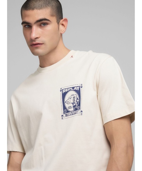 REPLAY(リプレイ)の「リラックスフィット ヘビーコットンジャージー VINTAGEグラフィックTシャツ(Tシャツ/カットソー・メンズ・アイボリー/ブラック・MEDIUM/LARGE/X-LARGE/SMALL)」の6枚目の写真