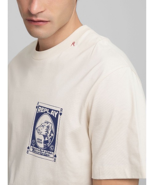 REPLAY(リプレイ)の「リラックスフィット ヘビーコットンジャージー VINTAGEグラフィックTシャツ(Tシャツ/カットソー・メンズ・アイボリー/ブラック・MEDIUM/LARGE/X-LARGE/SMALL)」の7枚目の写真