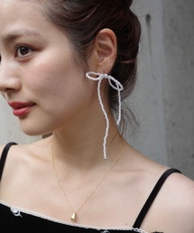 jumelle | パールリボンピアス(ピアス（両耳用）)