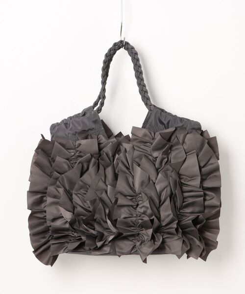 H.A.K（ハク）の「ナイロンフリルトートバッグ（トートバッグ・レディース・ブラック/チャコール・FREE）」の2枚目の写真