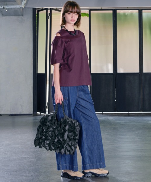 H.A.K（ハク）の「ナイロンフリルトートバッグ（トートバッグ・レディース・ブラック/チャコール・FREE）」の10枚目の写真