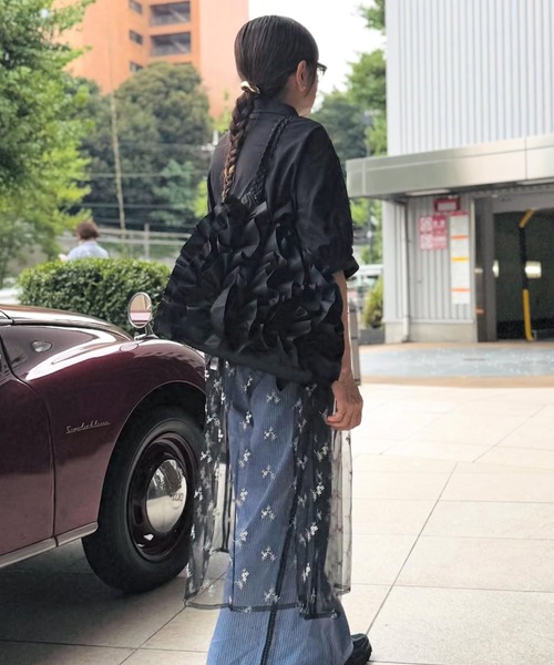 H.A.K（ハク）の「ナイロンフリルトートバッグ（トートバッグ・レディース・ブラック/チャコール・FREE）」の8枚目の写真