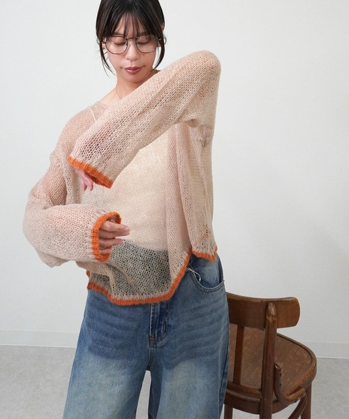 gossara(ゴサラ)の「【1枚でサマになる】起毛糸スソ配色短丈プルオーバー(ニット/セーター・レディース・ブラウン/チャコール/グレイッシュベージュ・FREE)」の19枚目の写真