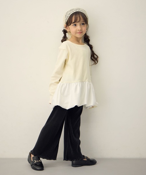 Piet（ピエット）の「ふんわり すそバルーンロンT（Tシャツ/カットソー・キッズ・ブラック/オフホワイト・110/100/130/120）」の19枚目の写真