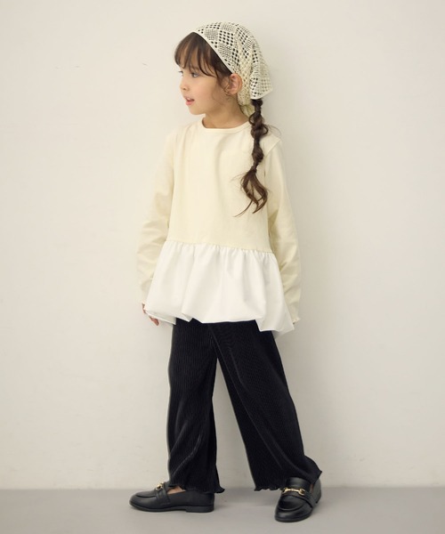 Piet（ピエット）の「ふんわり すそバルーンロンT（Tシャツ/カットソー・キッズ・ブラック/オフホワイト・110/100/130/120）」の20枚目の写真