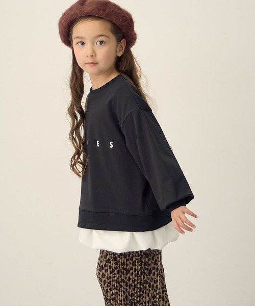 Piet（ピエット）の「ふんわり すそバルーンロンT（Tシャツ/カットソー・キッズ・ブラック/オフホワイト・110/100/130/120）」の13枚目の写真