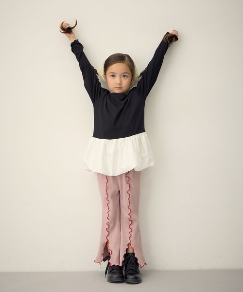 Piet（ピエット）の「ふんわり すそバルーンロンT（Tシャツ/カットソー・キッズ・ブラック/オフホワイト・110/100/130/120）」の16枚目の写真