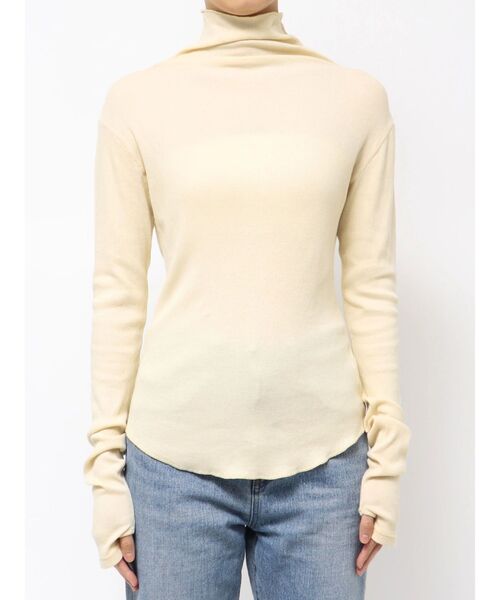 Ungrid（アングリッド）の「ハイネックシアーロングスリーブTee（Tシャツ/カットソー・レディース・オフホワイト/ブルー/ブラック/ブラウン/イエロー・FREE）」の21枚目の写真