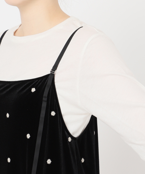 B.C STOCK(ベーセーストック)の「《追加2》【WEB限定】手洗い可 / ベロアフラワー刺繍ワンピース(ワンピース・レディース・ブラック・FREE)」の17枚目の写真