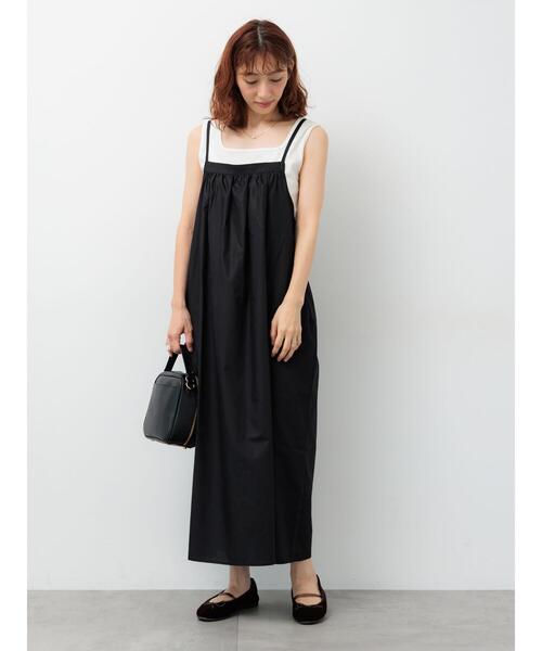 Lugnoncure（ルノンキュール）の「ギャザーキャミソールワンピース（ワンピース・レディース・カーキ/ブラウン/ブラック・F）」の7枚目の写真