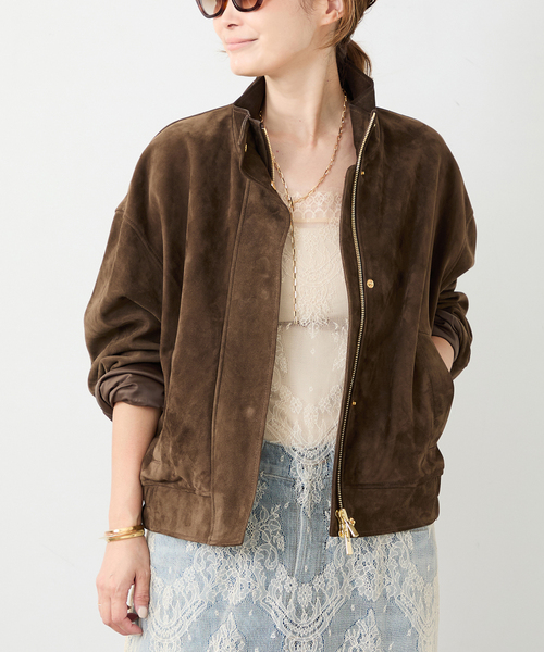 Deuxieme Classe（ドゥーズィエムクラス）の「*Suede Cropped ブルゾン（ライダースジャケット・レディース・ウッド・FREE）」の3枚目の写真