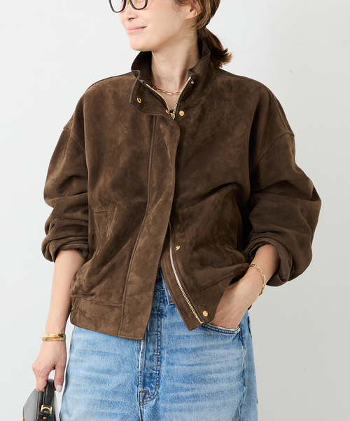 Deuxieme Classe（ドゥーズィエムクラス）の「*Suede Cropped ブルゾン（ライダースジャケット・レディース・ウッド・FREE）」の10枚目の写真