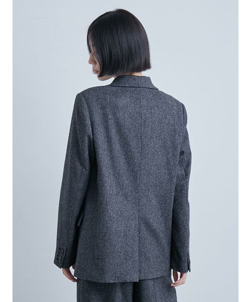 MIESROHE(ミースロエ)の「ツィードダブルブレストジャケット(テーラードジャケット・レディース・ベージュ/チェック/チャコールグレー・0/1)」の8枚目の写真